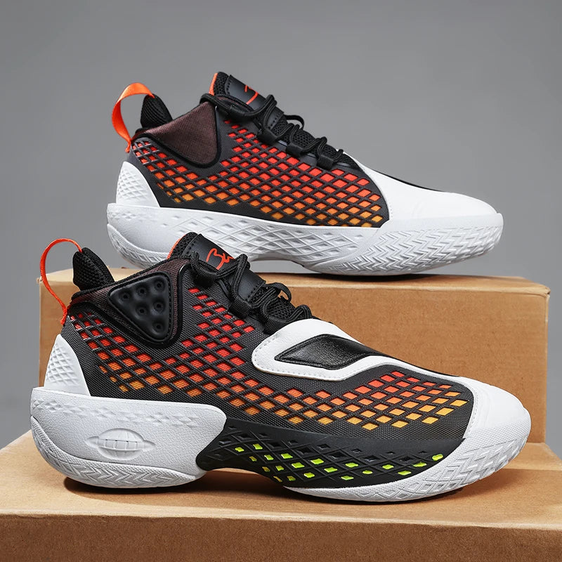 High-quality Men's Basketball Shoes Women Reflective Basketball Sneakers Men Outdoor Rubber Anti Slip Sports Training Shoes Male