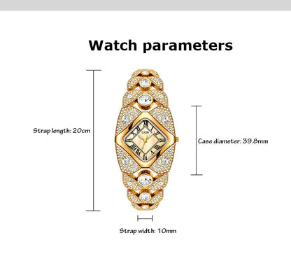 2025 New Women Watch Light Luxury Brand Diamond Inlaid Bracelet Watches Waterproof Ladies Fashion Quartz Clock Wristwatch Gift