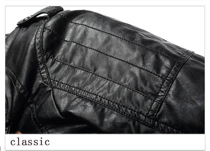 Suit Vintage Plus Velvet PU Leather Jacket Casual Blazer Men's Slim Fit Leather Jacket Streetwear Man Outerwear Leather Jackets