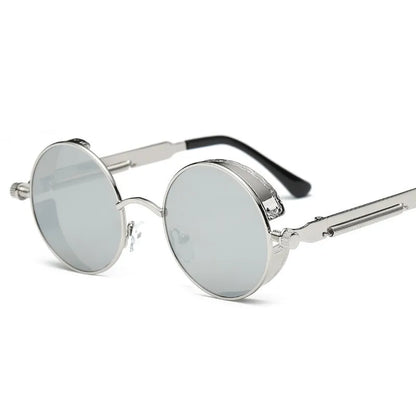 New Round Metal Sunglasses Steampunk Men Women Fashion Glasses Brand Designer Retro Vintage Sun Glasses UV400 Gafas De Sol