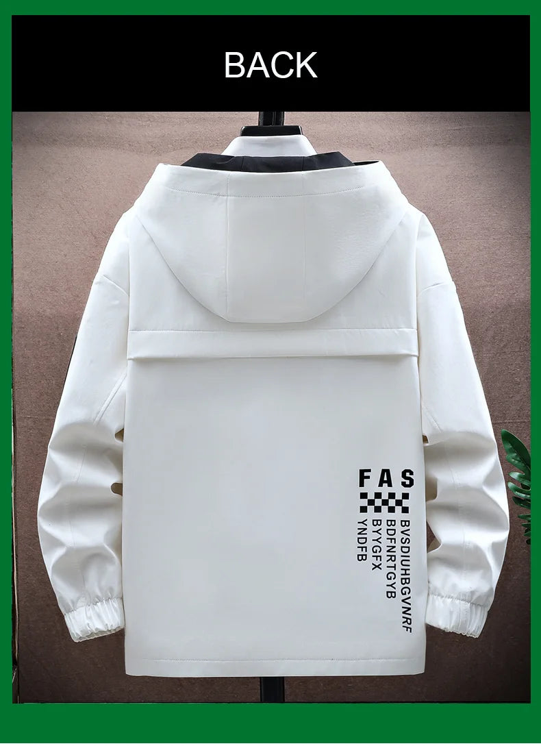 Zipper Jacket Men's Pilot Hooded Jacket Spring/Autumn Baseball Uniform Tide Card Loose Pullover Front Pocket Adding velvet Coat