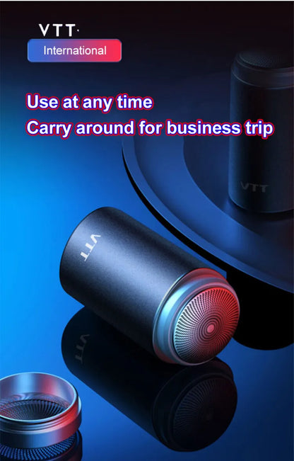 Ultra-Thin Portable Electric Mini Men’s Shaver USB Rechargeable Waterproof Beard Razor Trimmer for Car Use with Long Battery