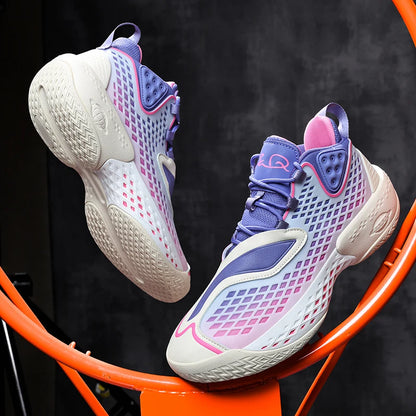 High-quality Men's Basketball Shoes Women Reflective Basketball Sneakers Men Outdoor Rubber Anti Slip Sports Training Shoes Male