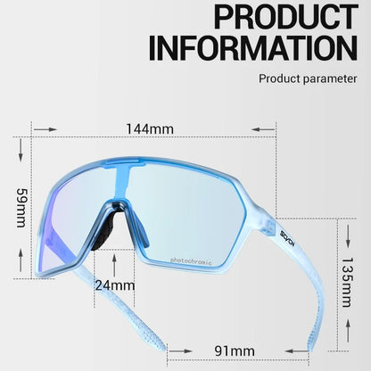 Scvcn Color Photochromic Sunglasses Cycling Glasses Sports for Men Mountain Bike Road Bicycle Fashion Eyewear Goggles UV400 MTB