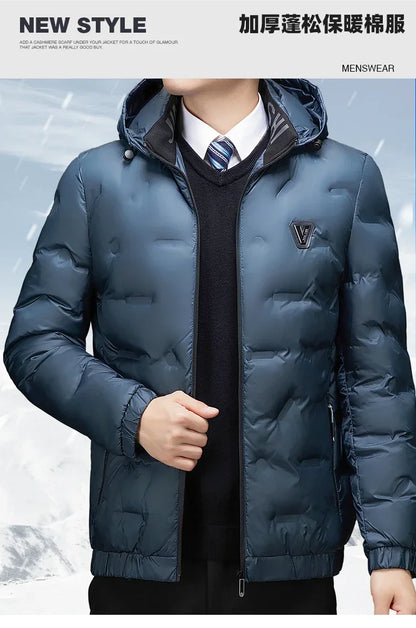 Autumn Fashion Hooded Slim Fit Casual Casual Parkas Men Fashion Men Winter New Warm Thick Windproof Parkas Jackets Coat Men