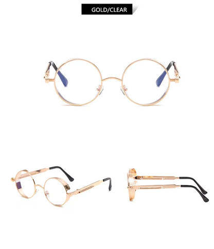 New Round Metal Sunglasses Steampunk Men Women Fashion Glasses Brand Designer Retro Vintage Sun Glasses UV400 Gafas De Sol