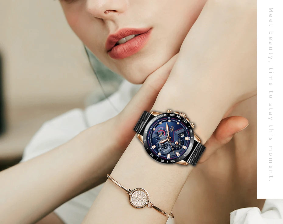 LIGE New Rose Gold Women Watch Top Brand Luxury Watch Women Quartz Sport Women's Bracelet Watches Waterproof Relogios Feminino