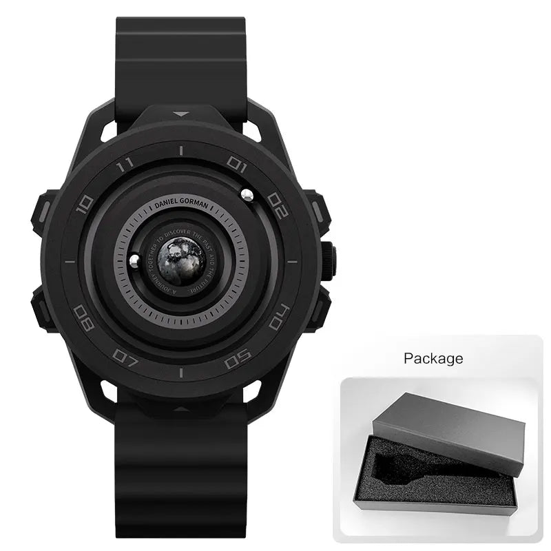 DANIEL GORMAN Red Planet Design Quartz Watch for Men Waterproof Luminous Sport Wristwatch with Magnetic Bead Pointers DG0525Red