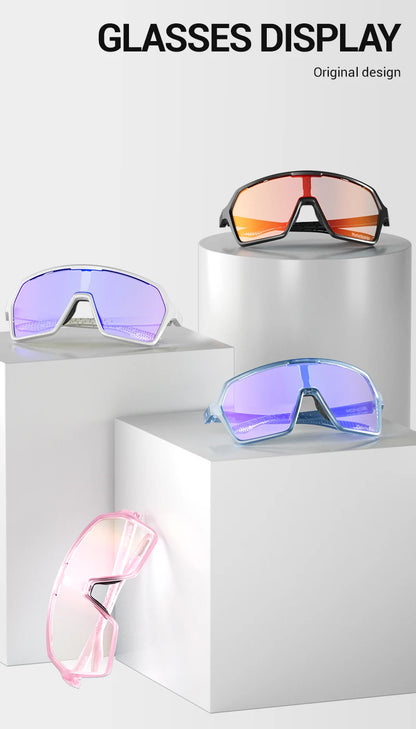 Scvcn Color Photochromic Sunglasses Cycling Glasses Sports for Men Mountain Bike Road Bicycle Fashion Eyewear Goggles UV400 MTB