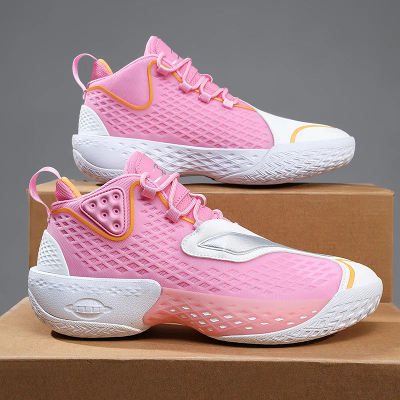 High-quality Men's Basketball Shoes Women Reflective Basketball Sneakers Men Outdoor Rubber Anti Slip Sports Training Shoes Male