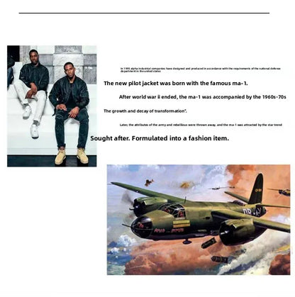 Men's Jacket Spring and Autumn Air Force MA1 Pilot Jacket Heavy Industry Embroidery Motorcycle American Fashion Baseball Jacket