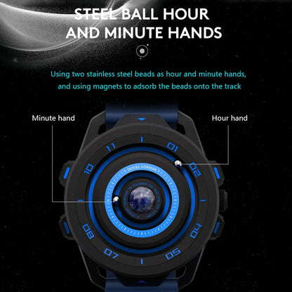 DANIEL GORMAN Red Planet Design Quartz Watch for Men Waterproof Luminous Sport Wristwatch with Magnetic Bead Pointers DG0525Red