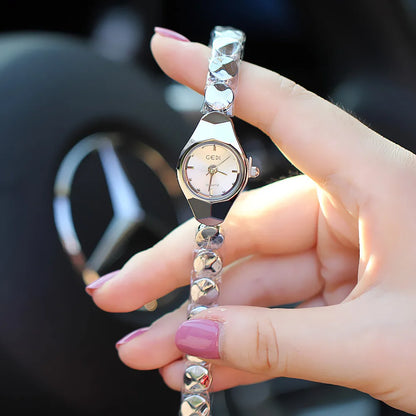 Blue Women Watch Light Luxury Trendy Fashion Metal Bracelet Watches Blue Waterproof Ladies Fashion Quartz Clock Wristwatches