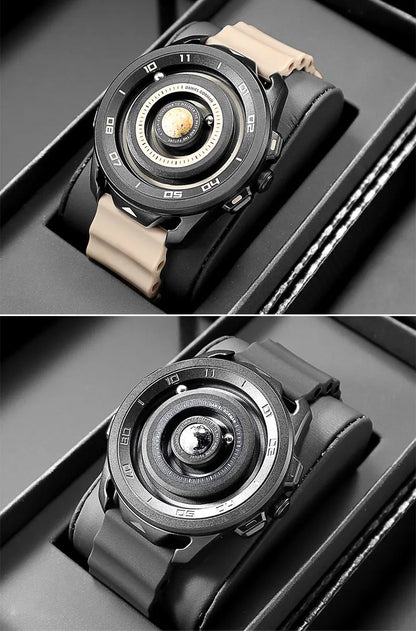 DANIEL GORMAN Red Planet Design Quartz Watch for Men Waterproof Luminous Sport Wristwatch with Magnetic Bead Pointers DG0525Red