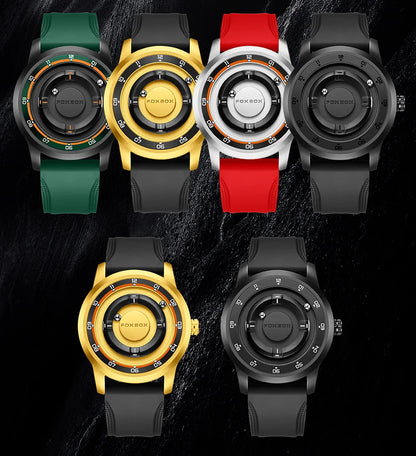 Foxbox 2025 Luxury Watches Men Creative Scrolling Beads Quartz Wristwatches Fashion Waterproof Magnetic Force Mens Watch Reloj