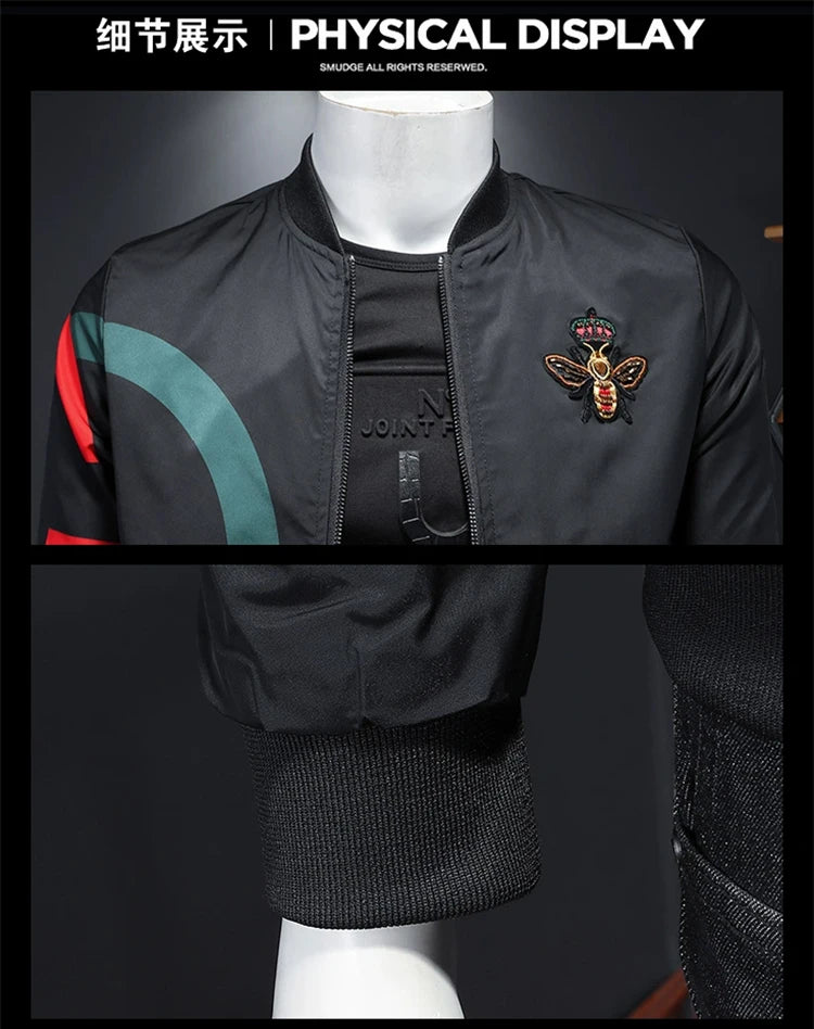 New Spring and Autumn Round Neck Baseball Jacket Men's Jacket Luxury Fashion Designer Casual Slim fit Coat  bomber jacket men