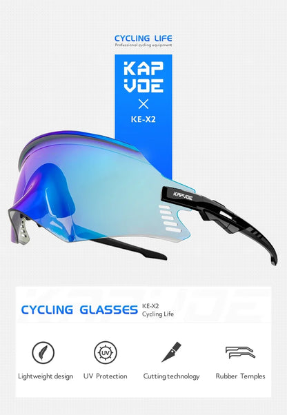 Kapvoe Cycling Sunglasses UV400 Protect Men Bike Sunglasses MTB Eyewear Outdoor Sport Goggles Bike Glasses Oculos De Ciclismo