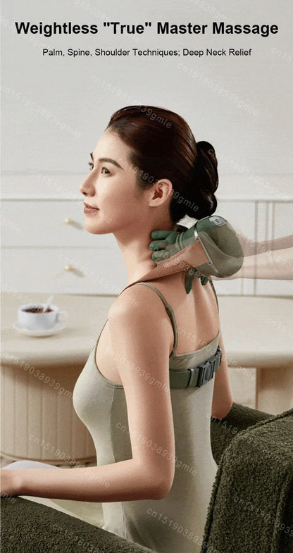 Heated Neck Massager Cervical Spine Massager Electric Kneading Neck Massager Deep Fatigue Relief Relax Muscle Hot Compress