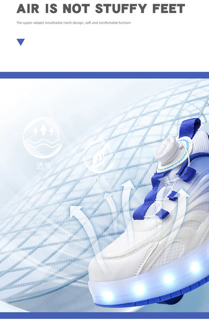 2 Wheels Children's Led Light Roller Skate Shoes Kids Boys Girls Glowing Sport Luminous Outdoor Sneakers Skateboard USB Charging