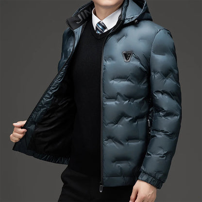 Autumn Fashion Hooded Slim Fit Casual Casual Parkas Men Fashion Men Winter New Warm Thick Windproof Parkas Jackets Coat Men