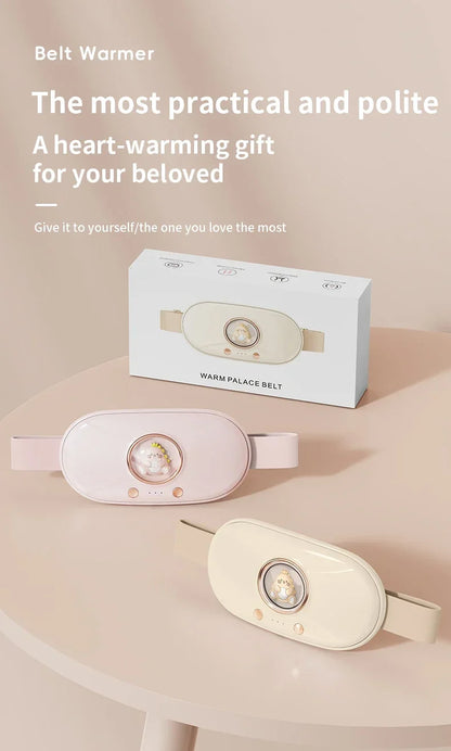Menstrual Heating Pad Heated Massage Belt Menstrual Pain Relief Hot Compress Pad Abdominal Massage Period Warm Palace Belt
