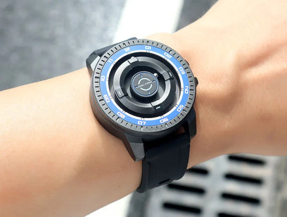 DANIEL GORMAN Magnetic Driven Watch Fashion Waterproof Quartz Watch with Black Silicone Strap Copper Case Beads Pointers DG0221