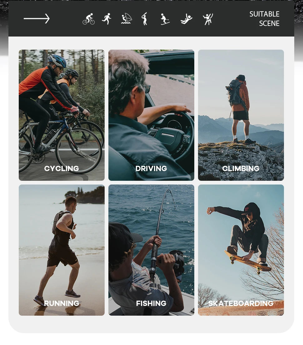 2024 Brand New Fishing Sunglasses Men Women Square Glasses Outdoor Sport Eyewear Driving Shades Male Sun Goggles