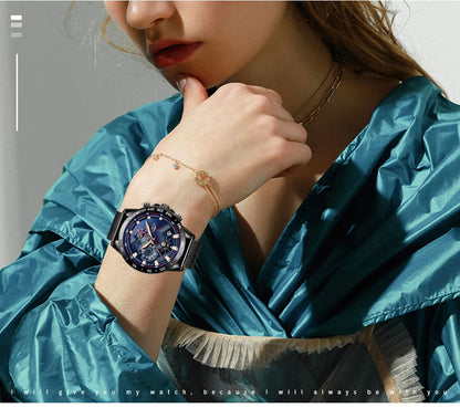 LIGE New Rose Gold Women Watch Top Brand Luxury Watch Women Quartz Sport Women's Bracelet Watches Waterproof Relogios Feminino