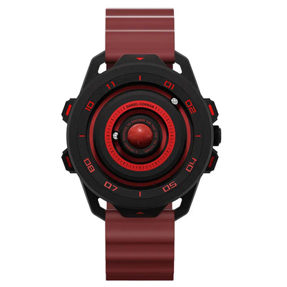 DANIEL GORMAN Red Planet Design Quartz Watch for Men Waterproof Luminous Sport Wristwatch with Magnetic Bead Pointers DG0525Red