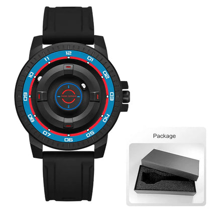 DANIEL GORMAN Magnetic Driven Watch Men Black Waterproof Stainless Steel Beads Quartz Watch with Silicone Strap DG0221 Green