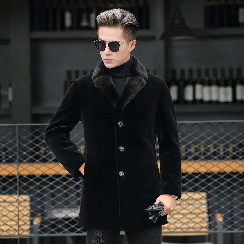 Men's Medium Length Mink Fur Coat