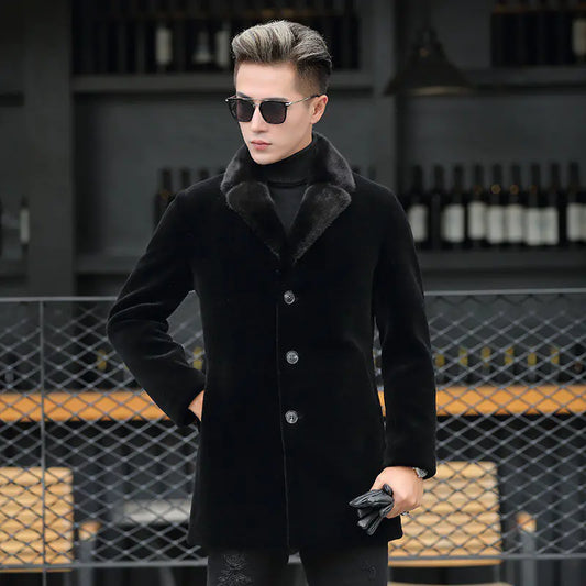 Men's Medium Length Mink Fur Coat