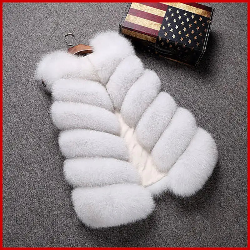 Mid-Length Faux Fur Vest Jacket