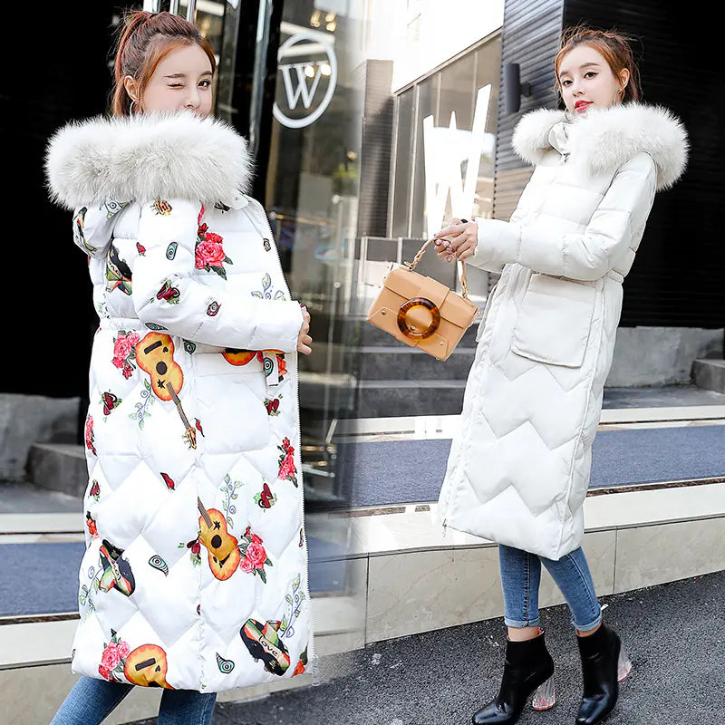 Reversible Cotton-Padded Jacket with Hood and Fur Collar